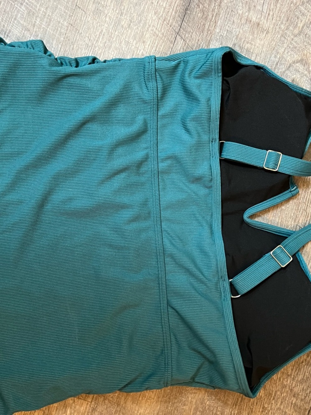Teal Ribbed Notch-tankini - Picture 10 of 12